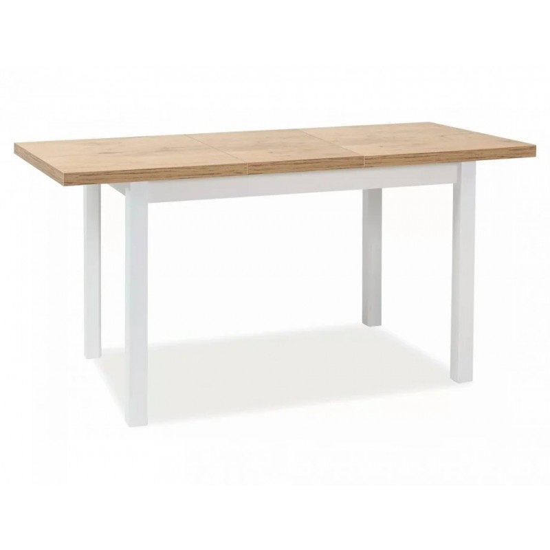 Стіл обідній розкладний ADAM 90(125)*65 дуб ланцелот / білий мат ADAMDLB90125 Signal