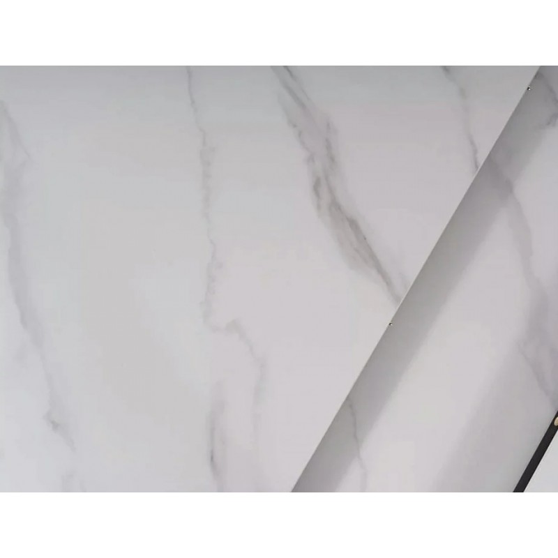 Стіл обідній розкладний APOLLO Білий мат / Чорний стелаж 150(190)X90 Signal