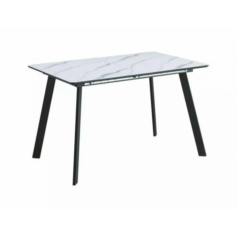 Стіл обідній розкладний BARI Білий Ефект Мармуру / Чорний мат 120(160)X80 BARIBMAC120 Signal