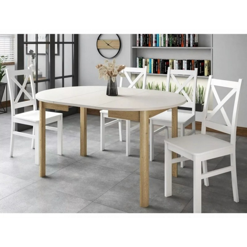 Стіл обідній розкладний DANTE кашемір / дуб кремону торро d.102 (102-144) DANTEKADCTFI102 Signal