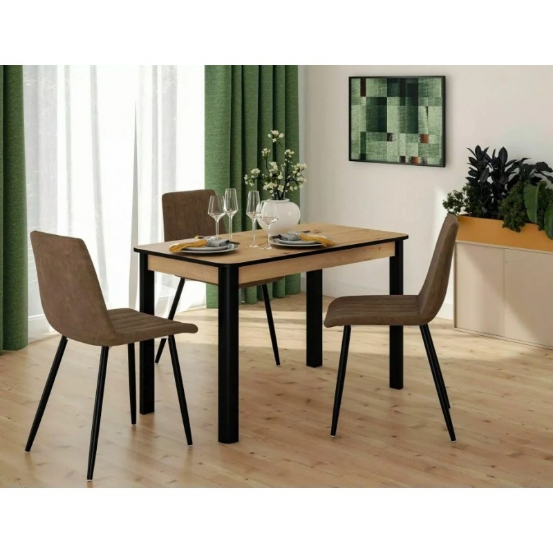 Стіл обідній розкладний DIEGO II Дуб Артісан / Чорний Діаметр 120(160)x68 DIEGO2DAC120 Signal