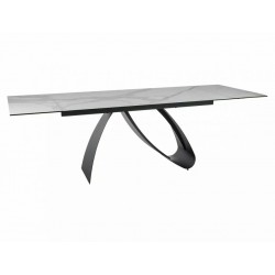 Стіл обідній розкладний DIUNA CERAMIC Білий Statuario Venato / Чорний мат (160-240)X90 DIUNABC160 Signal