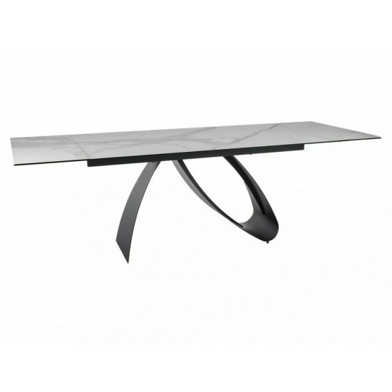 Стіл обідній розкладний DIUNA CERAMIC Білий Statuario Venato / Чорний мат (160-240)X90 DIUNABC160 Signal Стіл обідній розкладний DIUNA CERAMIC Білий Statuario Venato / Чорний мат (160-240)X90 DIUNABC160 Signal