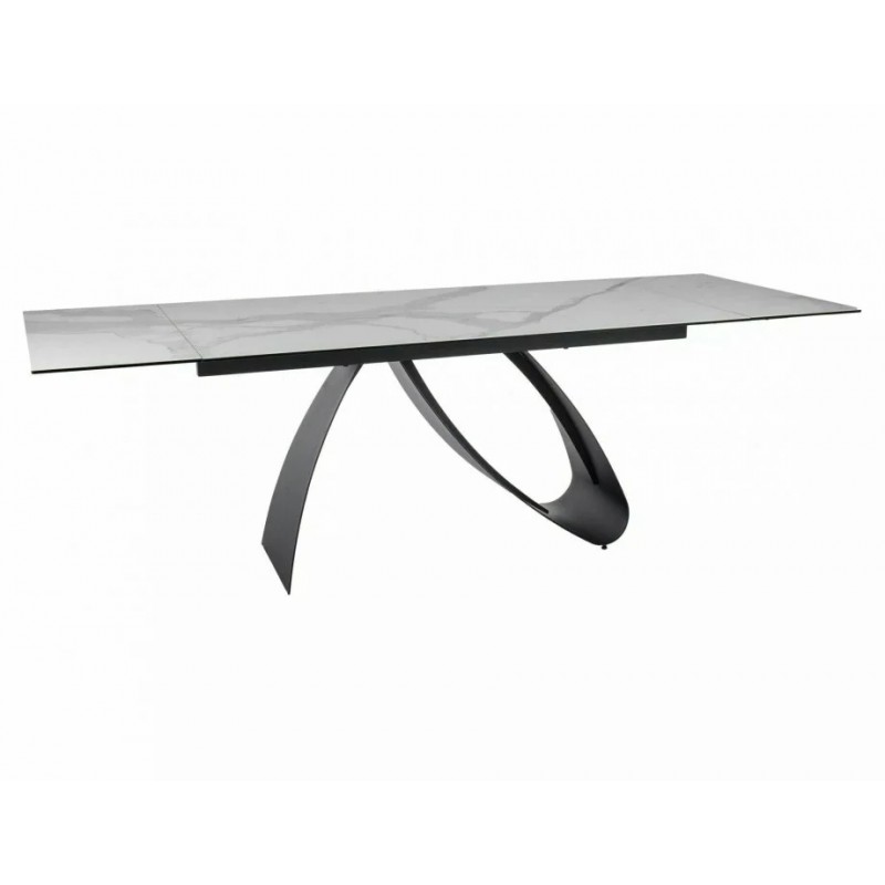 Стіл обідній розкладний DIUNA CERAMIC Білий Statuario Venato / Чорний мат (160-240)X90 DIUNABC160 Signal