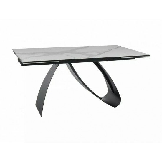 Стіл обідній розкладний DIUNA CERAMIC Білий Statuario Venato / Чорний мат (160-240)X90 DIUNABC160 Signal Стіл обідній розкладний DIUNA CERAMIC Білий Statuario Venato / Чорний мат (160-240)X90 DIUNABC160 Signal