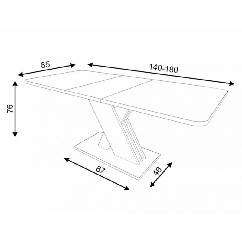 Стіл обідній розкладний EXEL 140(180)*85 дуб кремону торро / кашемір EXELDCTKA140 Signal