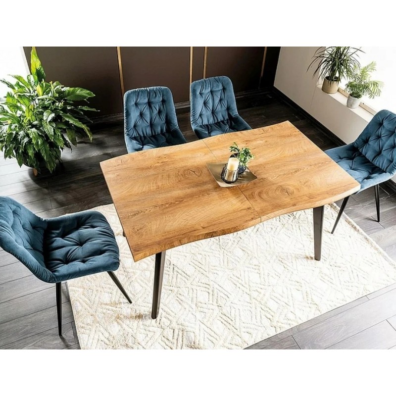 Стіл обідній розкладний FRESNO дуб артизан / чорний каркас 120(180)X80 FRESNODAC1201 Signal