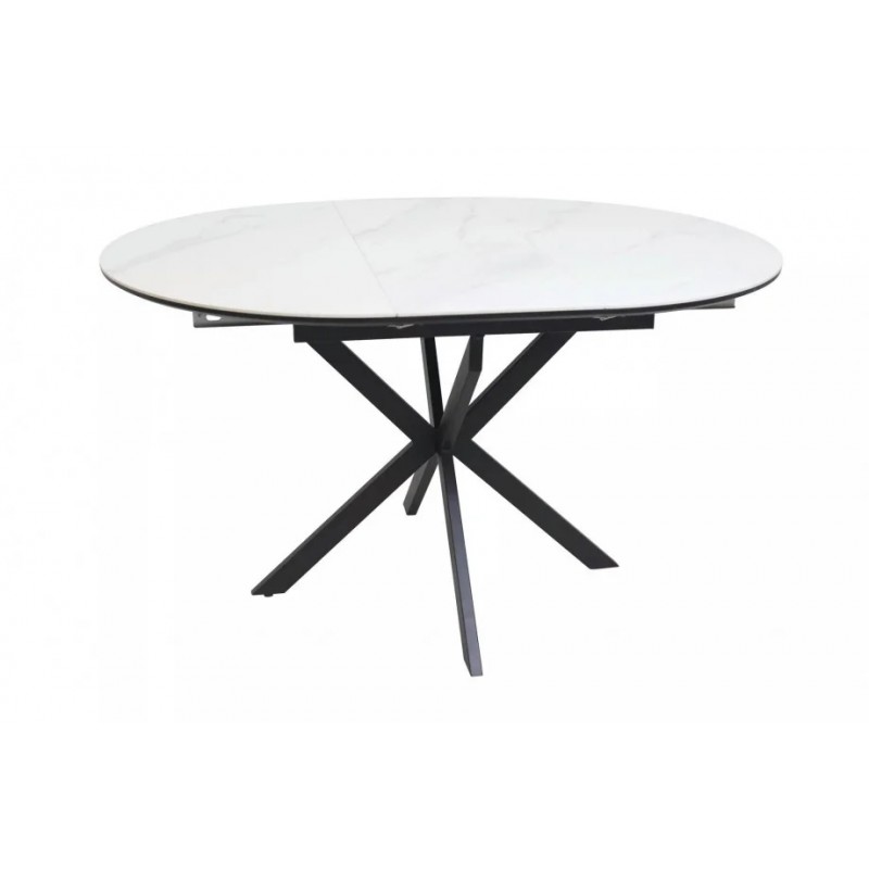 Стіл обідній розкладний GASTON CERAMIC 100(135)*100 білий / чорний GASTONBC100 Signal