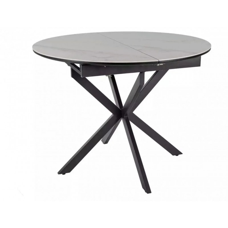 Стіл обідній розкладний GASTON CERAMIC 100(135)*100 білий / чорний GASTONBC100 Signal