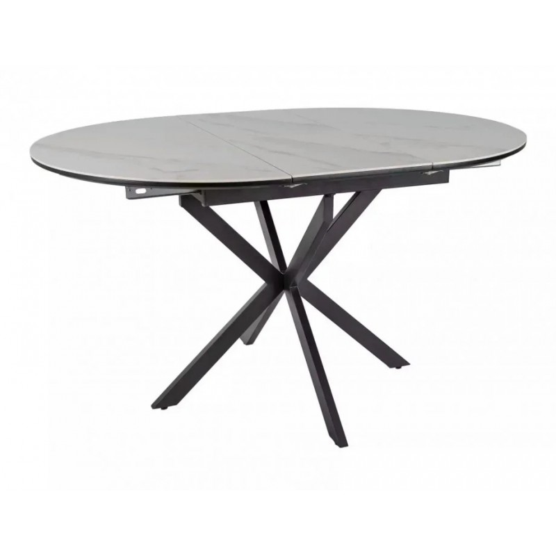 Стіл обідній розкладний GASTON CERAMIC 100(135)*100 білий / чорний GASTONBC100 Signal