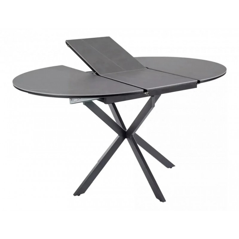 Стіл обідній розкладний GASTON CERAMIC 100(135)*100 сірий / чорний GASTONSZC100 Signal