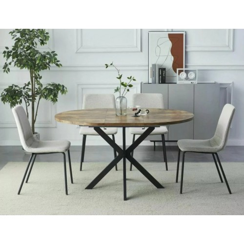 Стіл обідній розкладний GASTON Вінниця / Чорний мат Діаметр 100(135)X100 GASTONOVC100 Signal