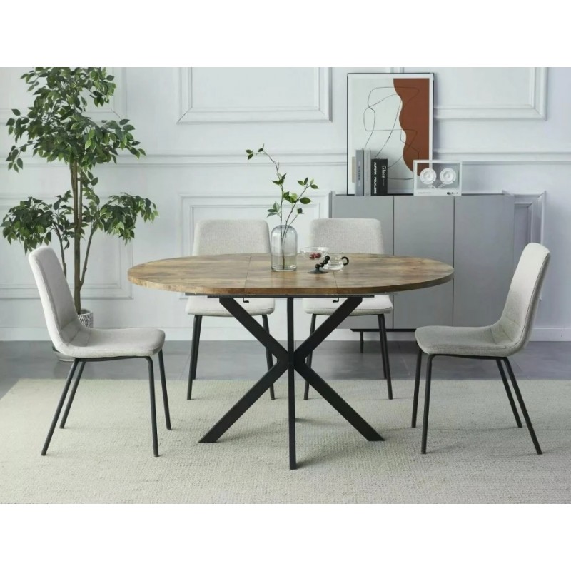 Стіл обідній розкладний GASTON Вінниця / Чорний мат Діаметр 100(135)X100 GASTONOVC100 Signal