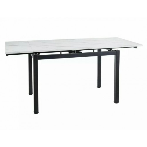 Стіл обідній розкладний GD017 Білий Ефект Мармуру / Чорний мат Діаметр 110(170)X74 GD017BC110 Signal