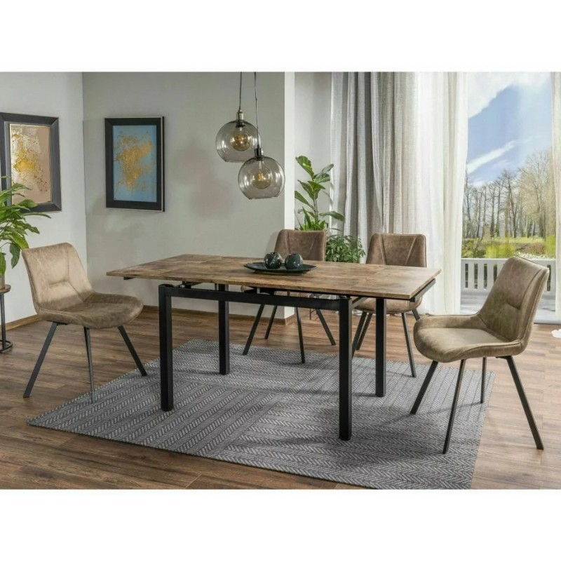 Стіл обідній розкладний GD017 Горіх Вінтаж / Чорний мат Діаметр 110(170)X74 GD017OVC110 Signal