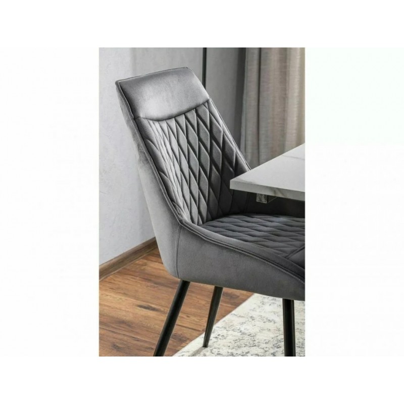 Стіл обідній розкладний GD082 Білий Ефект Мармуру / Чорний мат Діаметр 80(131)X80 GD082BC80 Signal