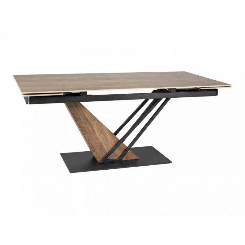 Стіл обідній розкладний GENESIS LEGNO 160(220)*90 дуб / чорний / дуб GENESISD160 Signal