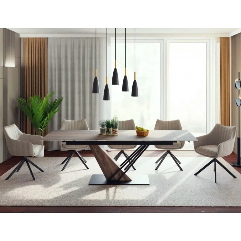 Стіл обідній розкладний GENESIS LEGNO 160(220)*90 дуб / чорний / дуб GENESISD160 Signal