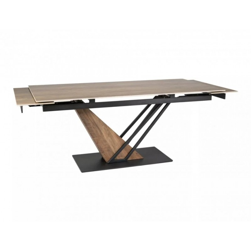 Стіл обідній розкладний GENESIS LEGNO 160(220)*90 дуб / чорний / дуб GENESISD160 Signal