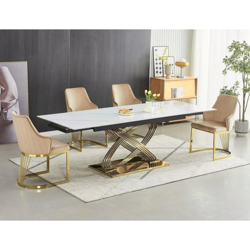 Стіл обідній розкладний HERMES II 160(240)*90 білий еф. HERMESIIBZL160 Signal