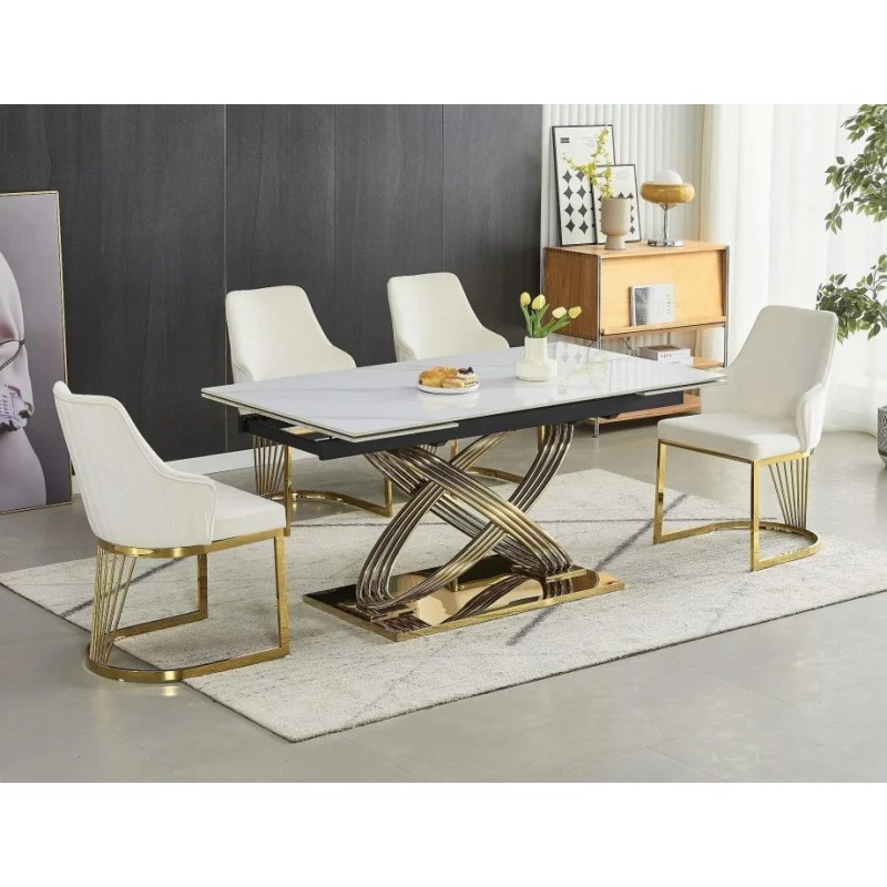 Стіл обідній розкладний HERMES II 160(240)*90 білий еф. HERMESIIBZL160 Signal