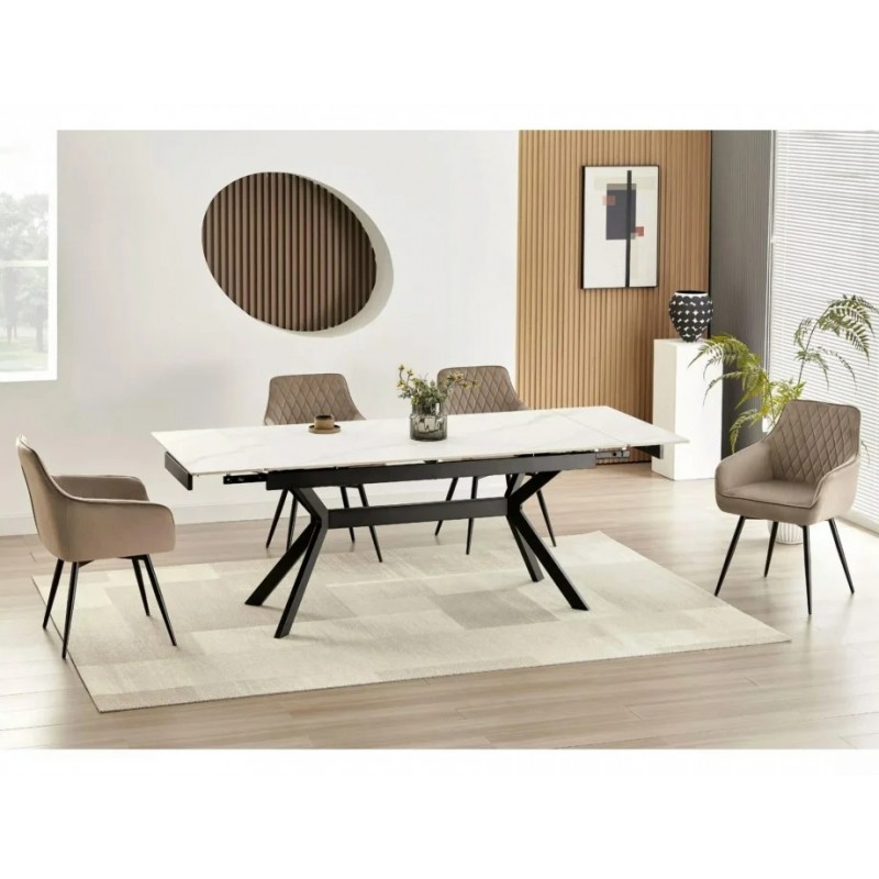 Стіл обідній розкладний IMPERIA 160(220)*90 білий / чорний IMPERIABC160 Signal