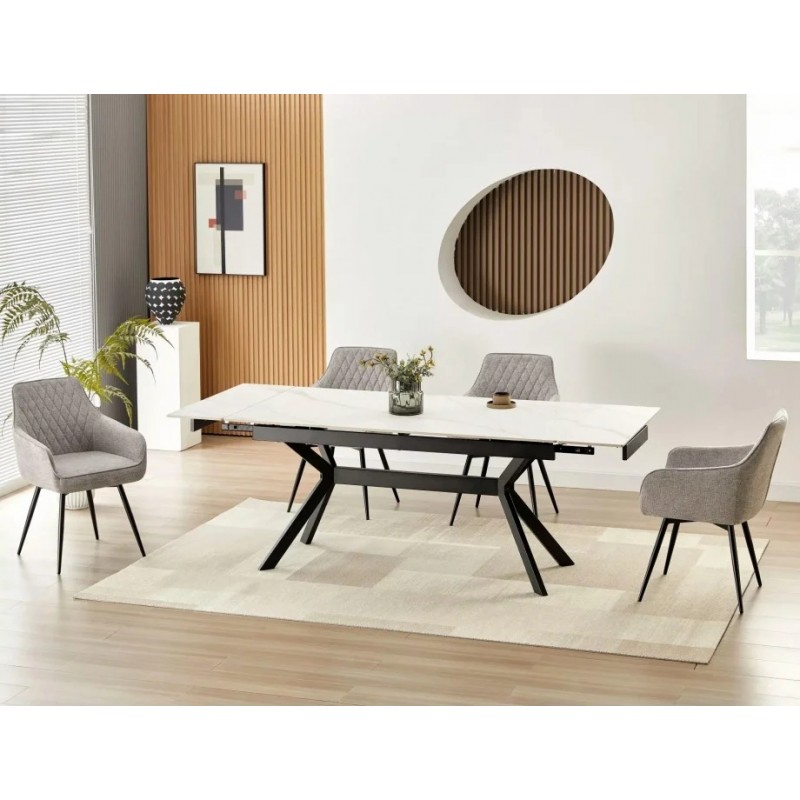 Стіл обідній розкладний IMPERIA 180(240)*90 білий / чорний IMPERIABC180 Signal