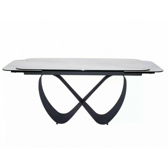 Стіл обідній розкладний INFINITY CERAMIC Білий Nature Cloud / Чорний Діаметр 160(240)X95 Signal Стіл обідній розкладний INFINITY CERAMIC Білий Nature Cloud / Чорний Діаметр 160(240)X95 Signal
