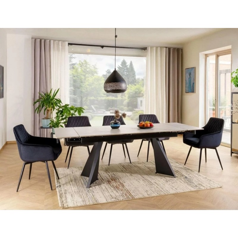 Стіл обідній розкладний LACONI 160(220)*90 білий / чорний LACONIBC160 Signal