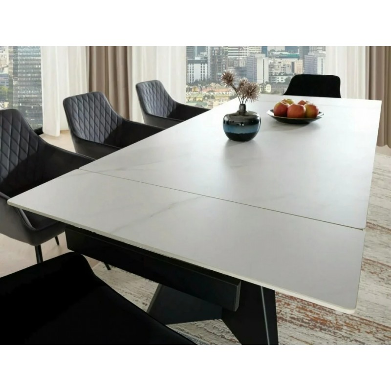 Стіл обідній розкладний LACONI 160(220)*90 білий / чорний LACONIBC160 Signal