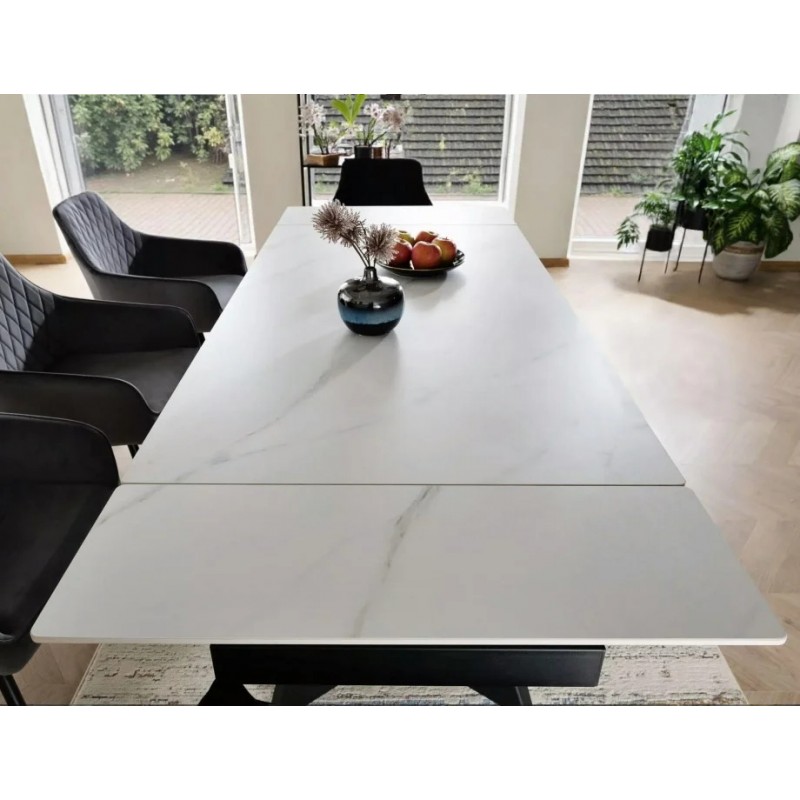 Стіл обідній розкладний LACONI 160(220)*90 білий / чорний LACONIBC160 Signal