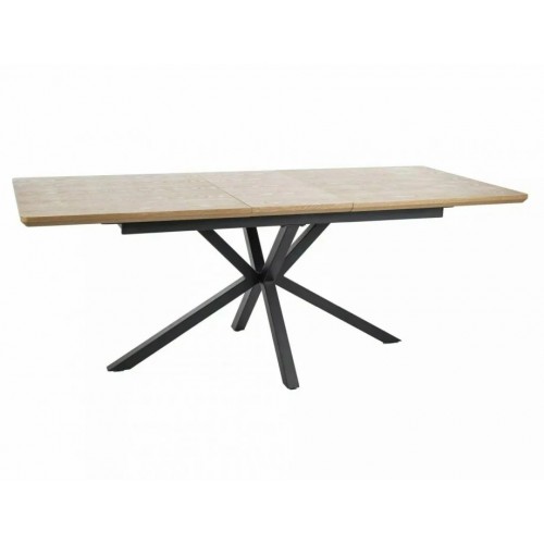 Стіл обідній розкладний LOGAN Дуб / Чорний мат Діаметр 160(200)X90 Signal