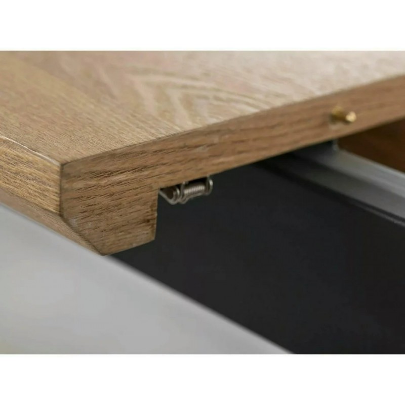 Стіл обідній розкладний LOGAN Дуб / Чорний мат Діаметр 160(200)X90 Signal