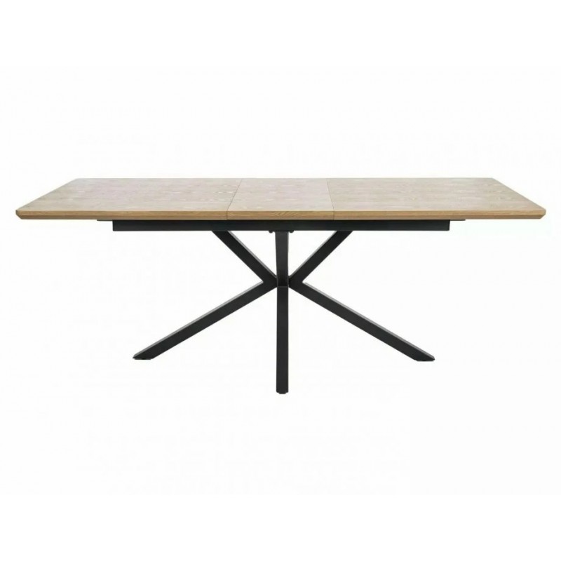 Стіл обідній розкладний LOGAN Дуб / Чорний мат Діаметр 160(200)X90 Signal