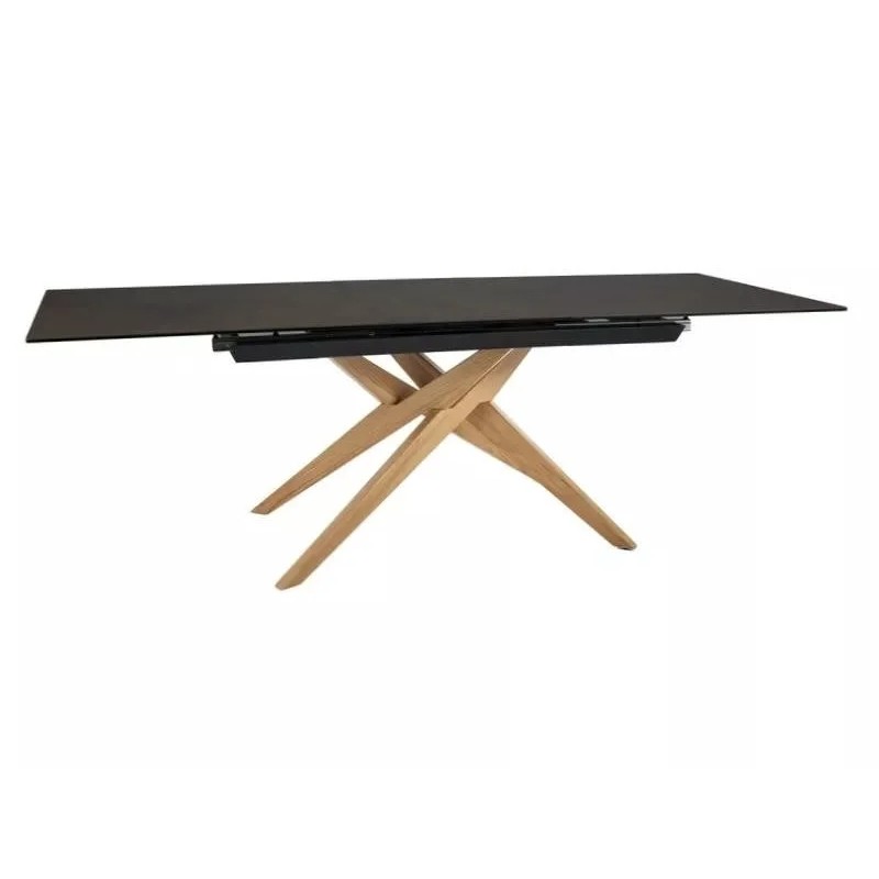 Стіл обідній розкладний LORETO CERAMIC Бронзовий Ossido Bruno / Дуб Діаметр 180(230)X90 LORETOBROD180 Signal