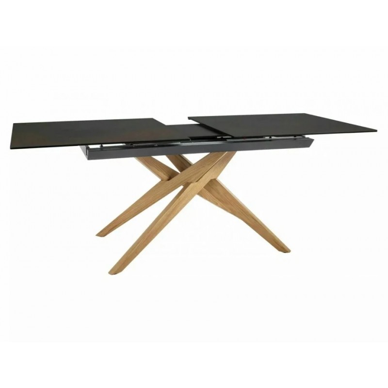 Стіл обідній розкладний LORETO CERAMIC Бронзовий Ossido Bruno / Дуб Діаметр 180(230)X90 LORETOBROD180 Signal