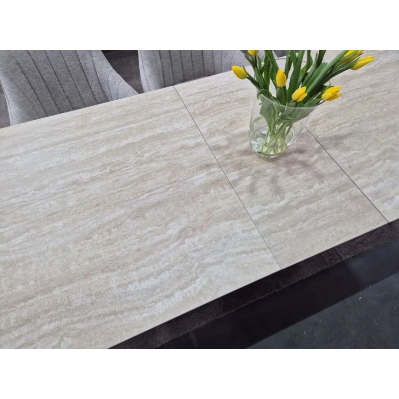 Стіл обідній розкладний MONACO 160(200)*90 бежевий травертин / дуб MONACOSZTRC160 Signal