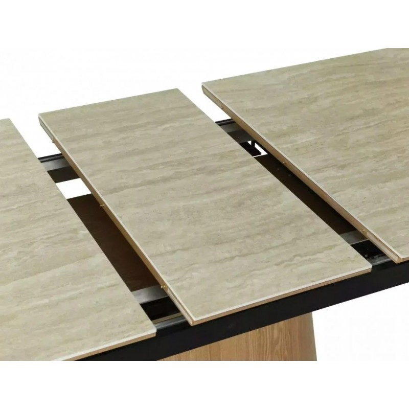 Стіл обідній розкладний MONACO 160(200)*90 бежевий травертин / дуб MONACOSZTRC160 Signal