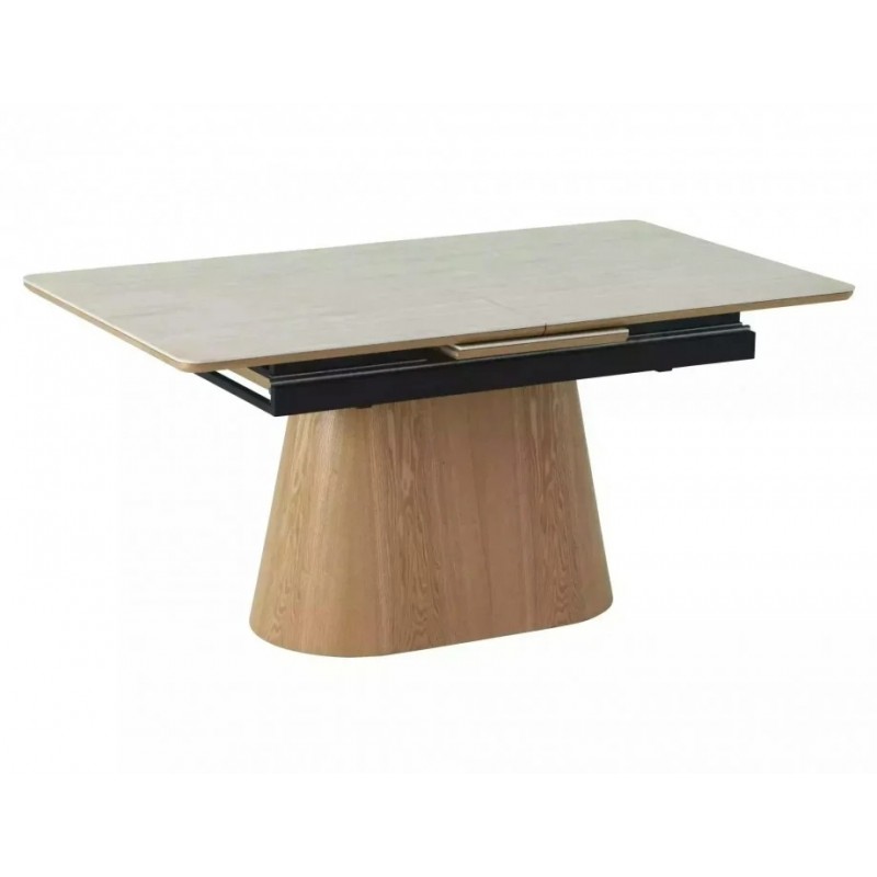 Стіл обідній розкладний MONACO 160(200)*90 бежевий травертин / дуб MONACOSZTRC160 Signal