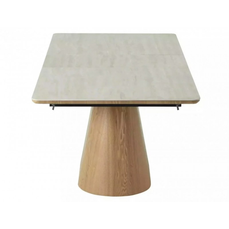 Стіл обідній розкладний MONACO 160(200)*90 бежевий травертин / дуб MONACOSZTRC160 Signal