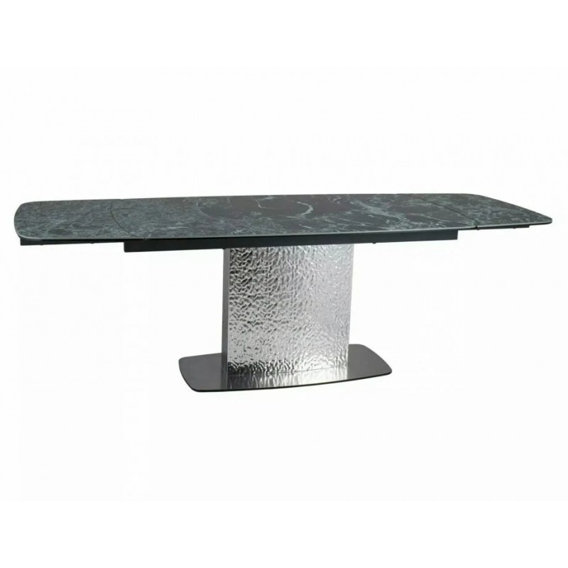 Стіл обідній розкладний MONCLER CERAMIC Морський Verde Alpi / Чорний мат (160-240)X90 Signal