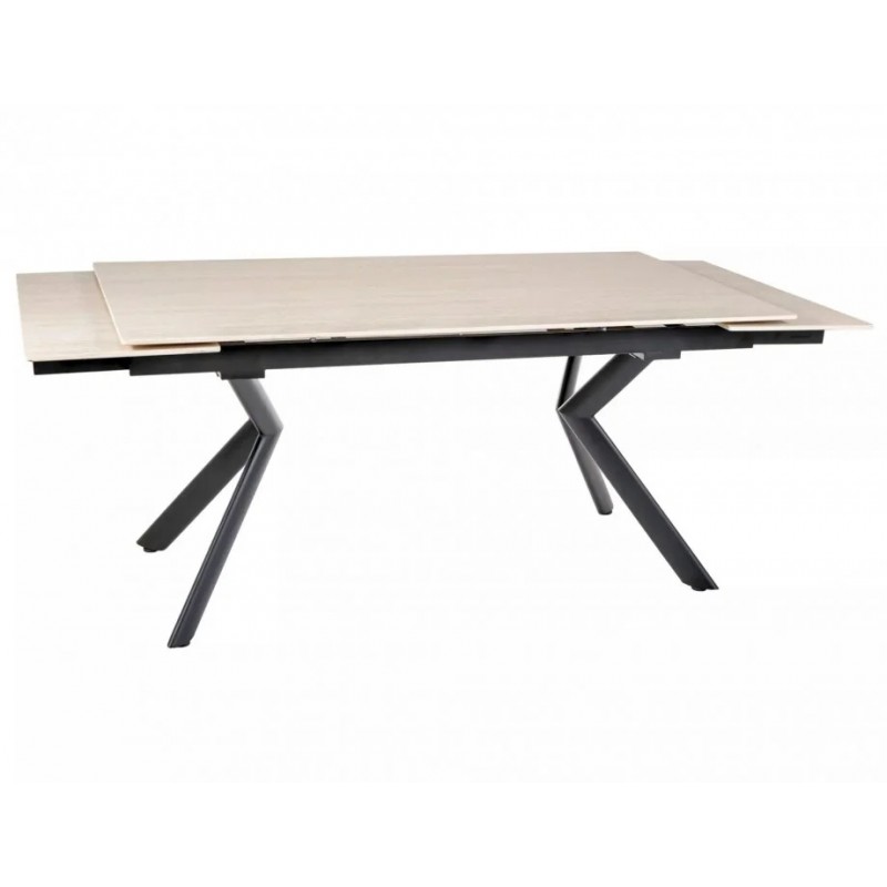 Стіл обідній розкладний NORTON 160(240)*90 бежевий травертин / чорний NORTONSTRC160 Signal