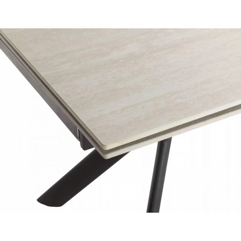 Стіл обідній розкладний NORTON 160(240)*90 бежевий травертин / чорний NORTONSTRC160 Signal