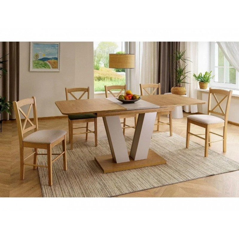 Стіл обідній розкладний PLATON 136(176)*80 дуб кремону торро / кашемір PLATONDCTKA136 Signal