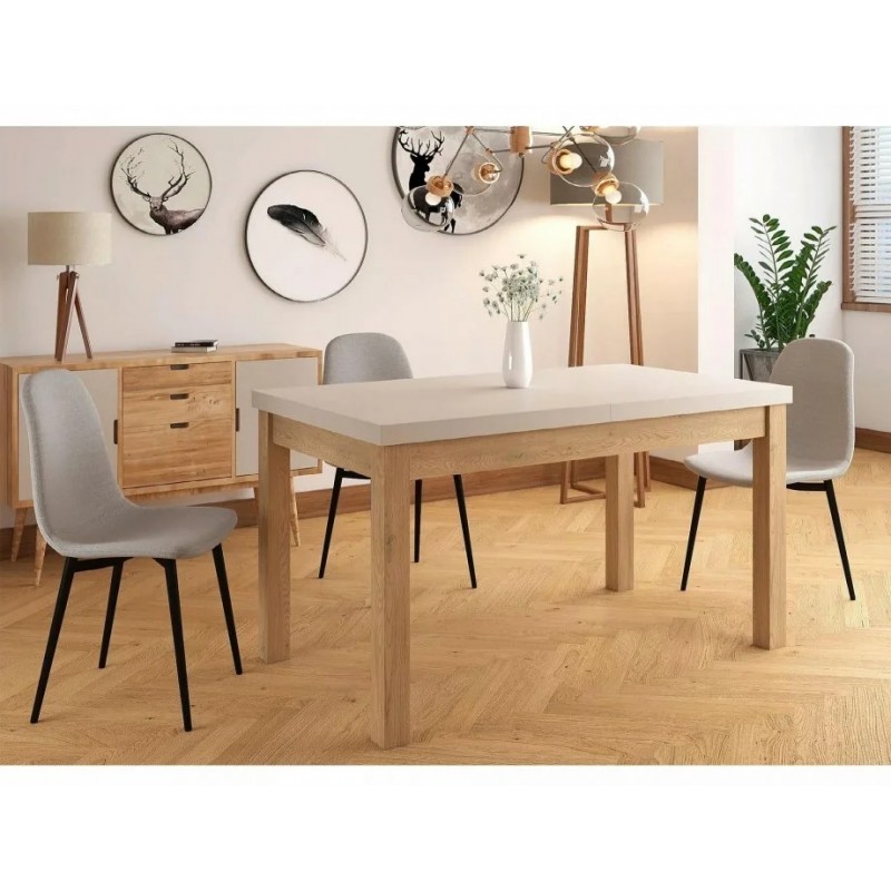 Стіл обідній розкладний PRESTO 140(218)*80 кашемір / дуб кремону торро PRESTOKADCT140 Signal