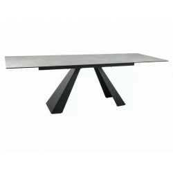 Стіл обідній розкладний SALVADORE CERAMIC Крем Diamond Cream / Чорний мат (160-240) X90 SALVADOREKRC160 Signal