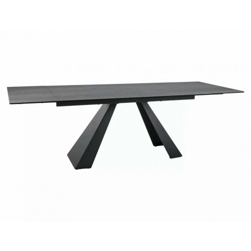 Стіл обідній розкладний SALVADORE CERAMIC Світло-Сірий Pietra di Savoia / Чорний мат (160-240)X90 SALVADOREJSZC160 Signal