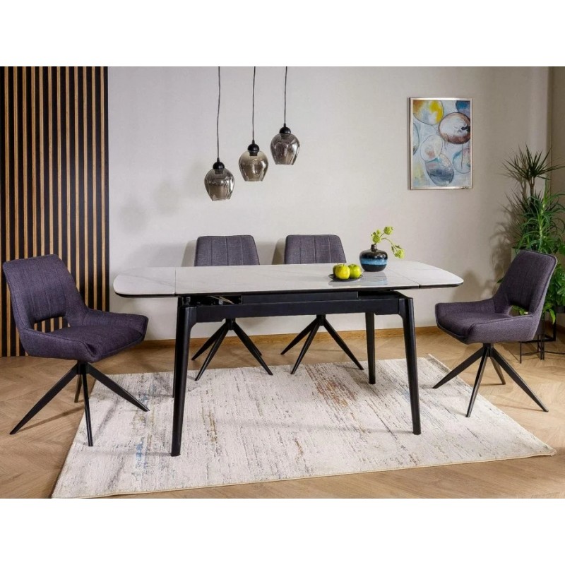 Стіл обідній розкладний SENTO 120(180)*80 білий / чорний SENTOBC120 Signal