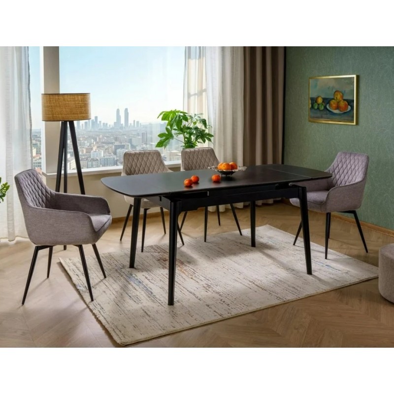 Стіл обідній розкладний SENTO 120(180)*80 чорний SENTOC120 Signal