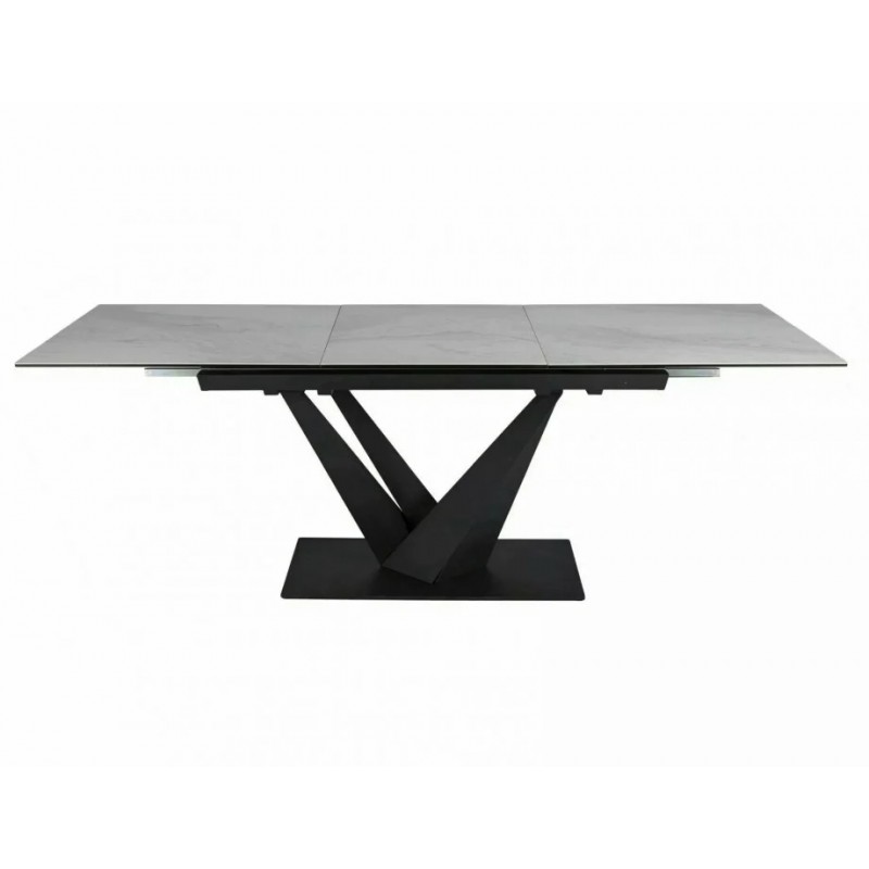 Стіл обідній розкладний SORENTO CERAMIC Білий Nature Cloud / Чорний мат 160(220)X90 Signal